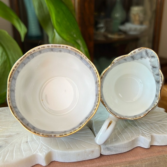 Vintage Royal Albert Silver Birch Mini Cream and Sugar Dish Bone China England - Picture 9 of 12